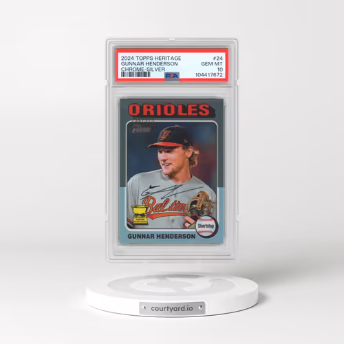 2024 Topps Heritage #24 Gunnar Henderson - Chrome-Silver (PSA 10 GEM MINT)