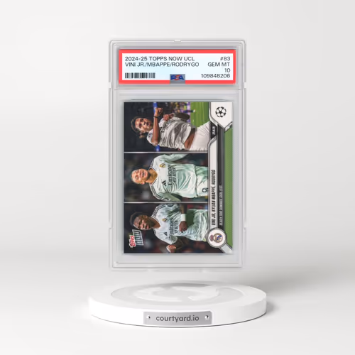 2024-25 Topps Now UEFA Champions League #83 Kylian Mbappe/Rodrygo/Vini Jr. (PSA 10 GEM MINT)
