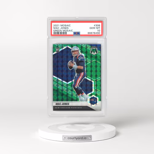 2021 Panini Mosaic #306 Mac Jones - Green Mosaic (PSA 10 GEM MINT)