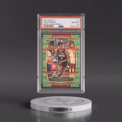 2021 Panini Select #7 Jalen Green - Neon Green Prizm (PSA 10 GEM MINT)