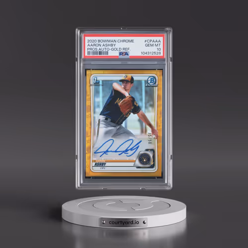 2020 Bowman Chrome Prospect Autographs #CPAAA Aaron Ashby - Gold Refractor (PSA 10 GEM MINT)