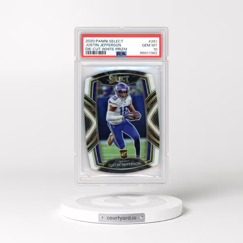 2020 Panini Select #261 Justin Jefferson - Die-Cut White Prizm (PSA 10 GEM MINT)