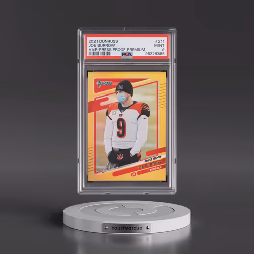 2021 Panini Donruss #211 Joe Burrow - Variation-Press Proof Premium (PSA 9 MINT)