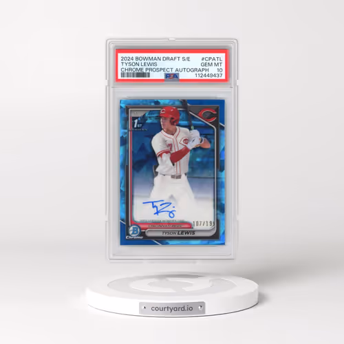 2024 Bowman Draft Sapphire Edition Chrome Sapphire Prospect Autographs #CPATL Tyson Lewis (PSA 10 GE