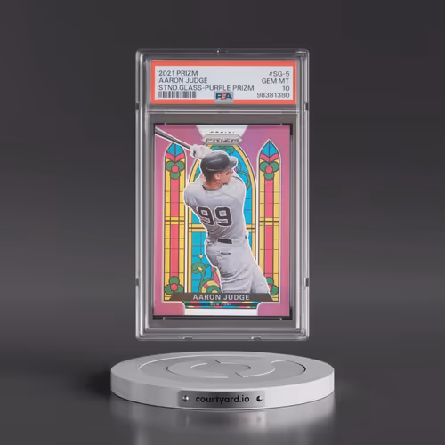2021 Panini Prizm Stained Glass #SG-5 Aaron Judge - Purple Prizm (PSA 10 GEM MINT)