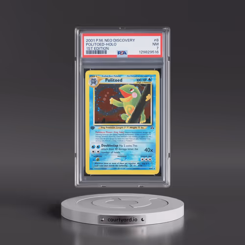 2001 Pokémon Neo Discovery #8 Politoed - 1st Edition Holo (PSA 7 NM)