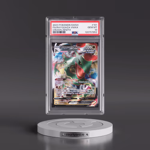 2023 Pokémon Sword and Shield Crown Zenith #101 Rayquaza Vmax - Full Art (PSA 10 GEM MINT)