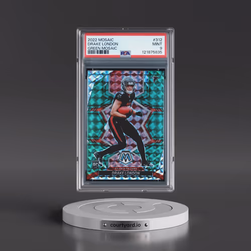 2022 Panini Mosaic #312 Drake London - Green Mosaic (PSA 9 MINT)