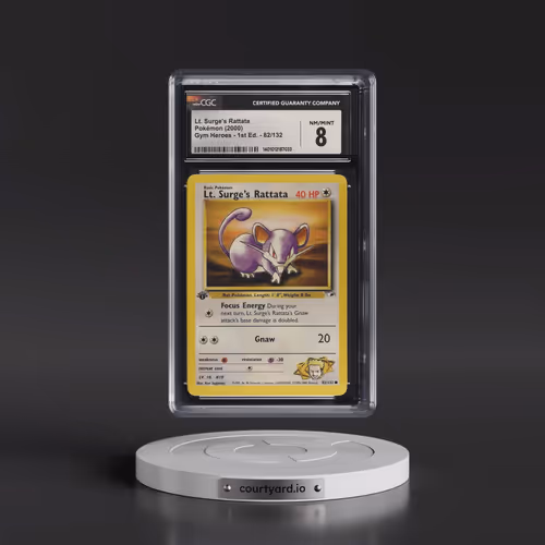 2000 Gym Heroes #82/132 Lt. Surge's Rattata - 1st Edition 1st Edition (CGC 8 NM-MT)