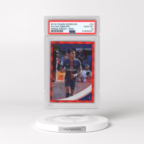 2018 Panini Donruss #53 Kylian Mbappe - Press Proof-Red (PSA 10 GEM MINT)