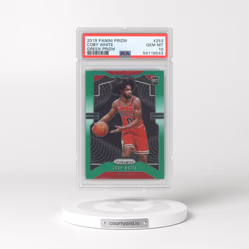 2019 Panini Prizm #253 Coby White - Green Prizm (PSA 10 GEM MINT)