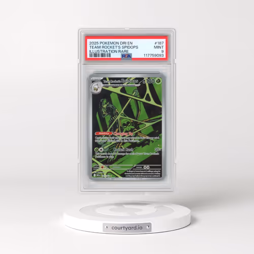 2025 Pokémon Dri EN-Destined Rivals #187 Team Rocket's Spidops - Illustration Rare (PSA 9 MINT)