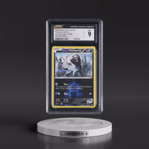 2015 Double Crisis #16/34 Team Aqua's Poochyena - Reverse Holo (CGC 9 MINT)