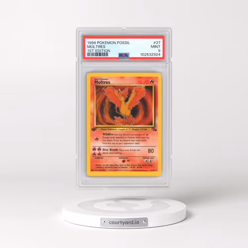1999 Pokémon Fossil #27 Moltres - 1st Edition (PSA 9 MINT)