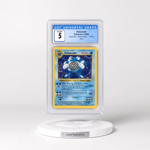 1999 Base Set #13/102 Poliwrath - Shadowless Shadowless Holo (CGC 5 EX)