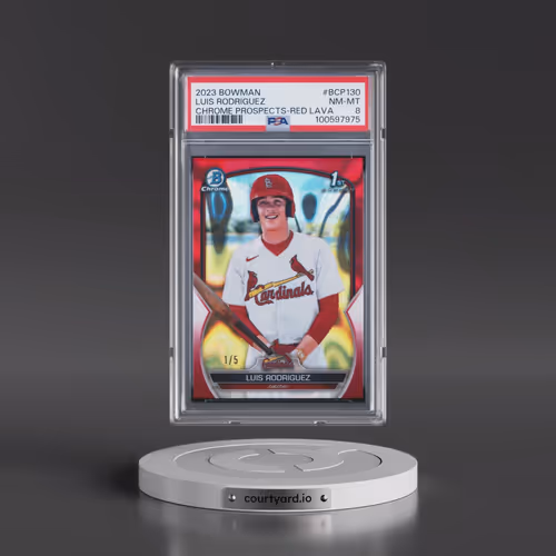 2023 Bowman Chrome Prospects #BCP130 Luis Rodriguez - Red Lava (PSA 8 NM-MT)