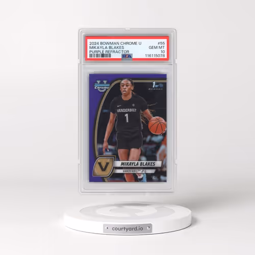 2024 Bowman Chrome University #55 Mikayla Blakes - Purple Refractor (PSA 10 GEM MINT)