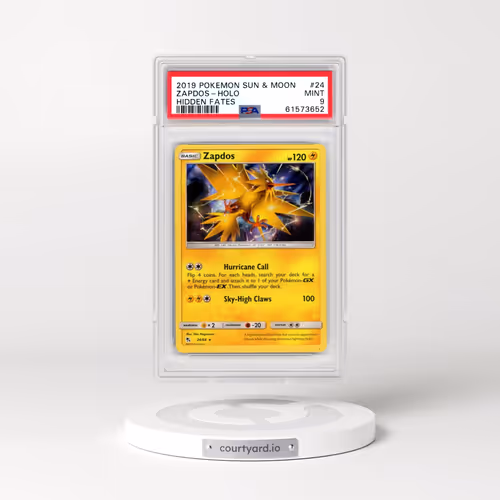 2019 Pokémon Sun & Moon Hidden Fates #24 Zapdos - Holo (PSA 9 MINT)