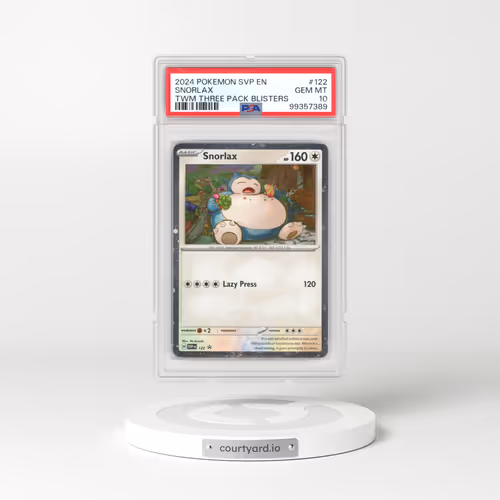 2024 Pokémon Svp EN-SV Black Star Promo #122 Snorlax - Twilight Masquerade Three Pack Blisters (PSA 10 GEM MINT)