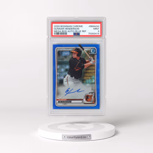 2020 Bowman Chrome Mega Box Autographs #BMAGH Gunnar Henderson - Blue Refractor (PSA 9 MINT)