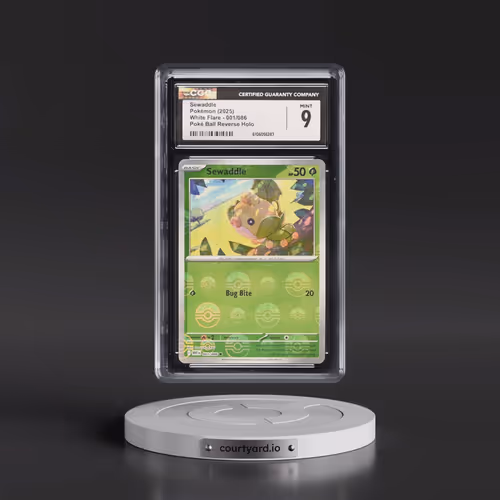 2025 White Flare - WHT EN #001/086 Sewaddle - Reverse Holo Poké Ball (CGC 9 MINT)