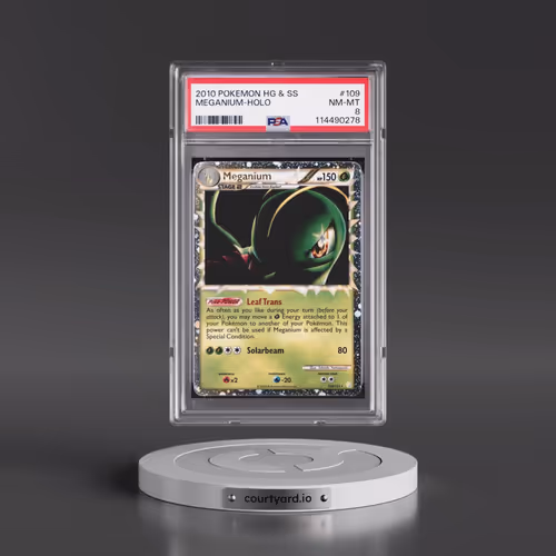 2010 Pokémon Heartgold & Soulsilver #109 Meganium - Holo (PSA 8 NM-MT)