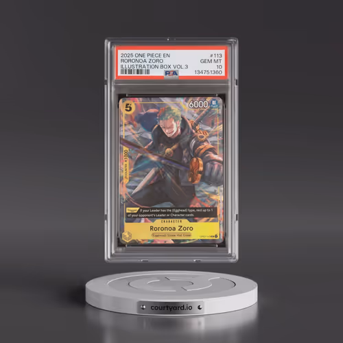2025 One Piece Promos #113 Roronoa Zoro - Illustration Box Vol.3 (PSA 10 GEM MINT)