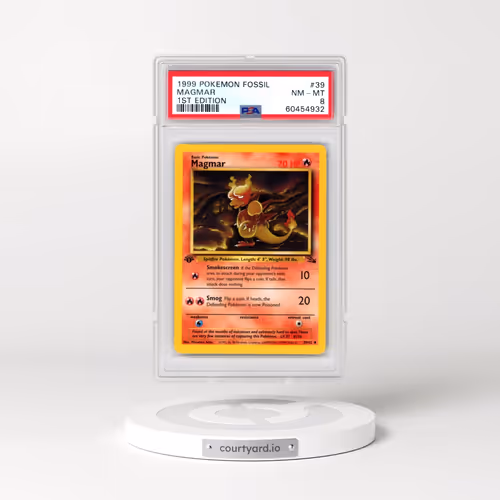 1999 Pokémon Fossil #39 Magmar - 1st Edition (PSA 8 NM-MT)
