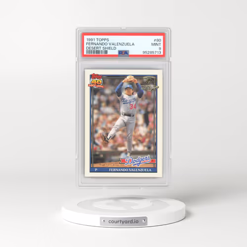 1991 Topps Desert Shield #80 Fernando Valenzuela (PSA 9 MINT)