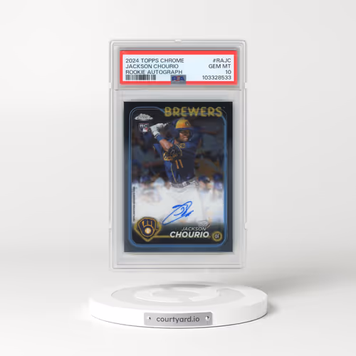 2024 Topps Chrome Rookie Autographs #RAJC Jackson Chourio (PSA 10 GEM MINT)