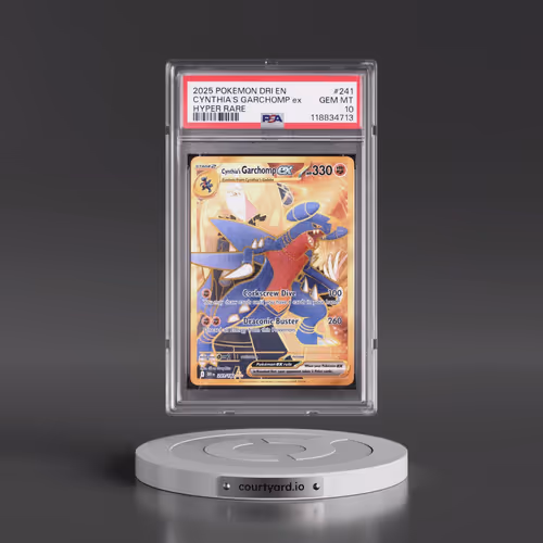 2025 Pokémon Dri EN-Destined Rivals #241 Cynthia's Garchomp EX - Holo Hyper Rare (PSA 10 GEM MINT)