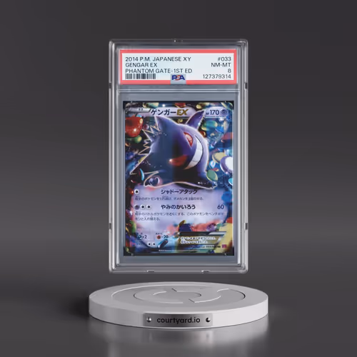 2014 Pokémon XY Phantom Gate #033 Gengar EX - 1st Edition Holo (PSA 8 NM-MT)