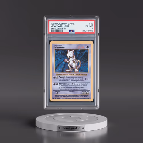 1999 Pokémon Game #10 Mewtwo - Holo Shadowless (PSA 6 EX-MT)