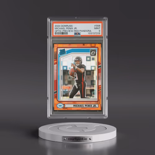 2024 Panini Donruss #308 Michael Penix Jr. - Optic Preview-Red Pandora (PSA 9 MINT)
