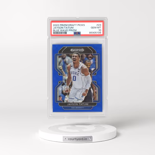 2022-23 Panini Prizm Draft Picks #23 Jayson Tatum - Blue Wave Prizm (PSA 10 GEM MINT)