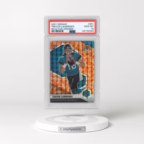 2021 Panini Mosaic #301 Trevor Lawrence - Reactive Orange (PSA 10 GEM MINT)