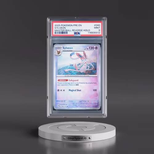 2025 Pokémon Pre EN-Prismatic Evolutions #040 Sylveon - Reverse Holo Master Ball (PSA 9 MINT)