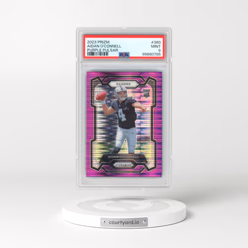 2023 Panini Prizm #360 Aidan O'Connell - Purple Pulsar (PSA 9 MINT)
