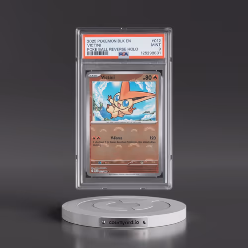 2025 Pokémon Blk EN-Black Bolt #012 Victini - Reverse Holo Poke Ball (PSA 9 MINT)