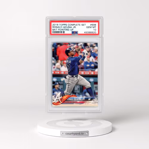2018 Topps Complete Set #698 Ronald Acuna Jr. - Bat Pointing Up (PSA 10 GEM MINT)