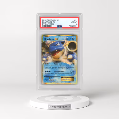 2016 Pokémon XY Evolutions #21 Blastoise EX - Holo (PSA 8 NM-MT)