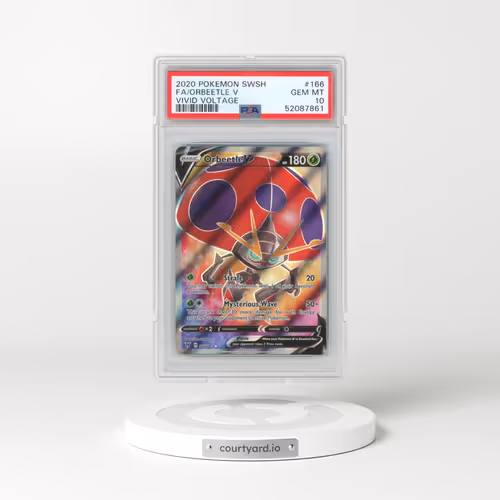 2020 Pokémon Sword & Shield Vivid Voltage #166 Orbeetle V - Holo Full Art (PSA 10 GEM MINT)