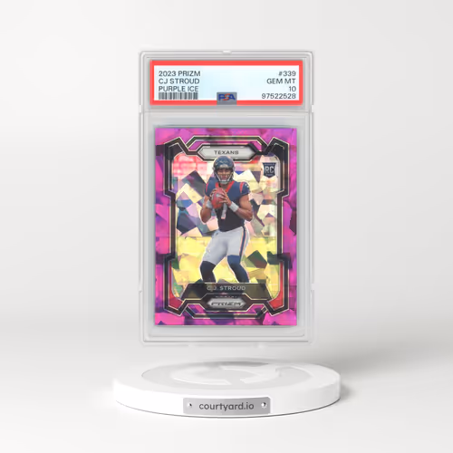 2023 Panini Prizm #339 CJ Stroud - Purple Ice (PSA 10 GEM MINT)