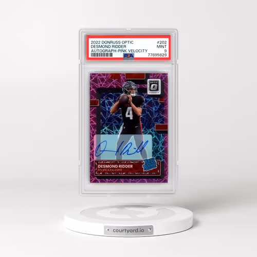 2022 Panini Donruss Optic #202 Desmond Ridder - Autograph-Pink Velocity (PSA 9 MINT)