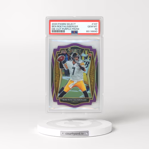 2020 Panini Select #107 Ben Roethlisberger - Die-Cut Purple Prizm (PSA 10 GEM MINT)