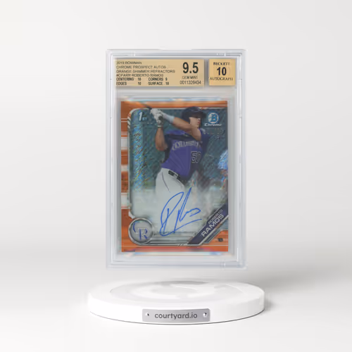 2019 Bowman Chrome Prospect Autographs Orange Shimmer Refractors #CPARR Roberto Ramos (BGS 9.5 GEM MINT)