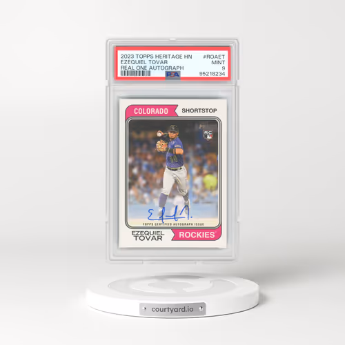 2023 Topps Heritage Real One Autographs #ROAET Ezequiel Tovar (PSA 9 MINT)