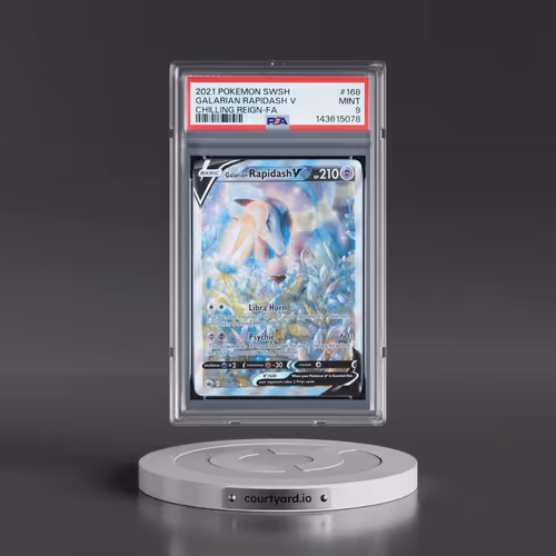 2021 Pokémon Sword & Shield Chilling Reign #168 Galarian Rapidash V - Holo Full Art (PSA 9 MINT)