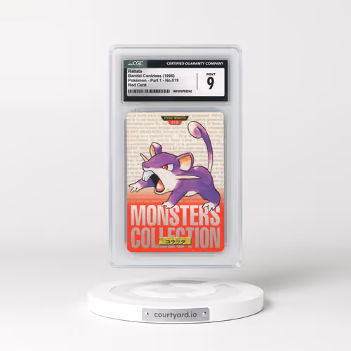 1996 (Monsters Collection) Part 1 #019 Rattata - Red Card (CGC 9 MINT)
