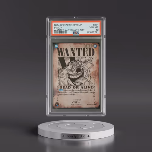 2024 One Piece Japanese OP09-Emperors in the New World #051 Buggy - Wanted Alternate Art (PSA 10 GEM